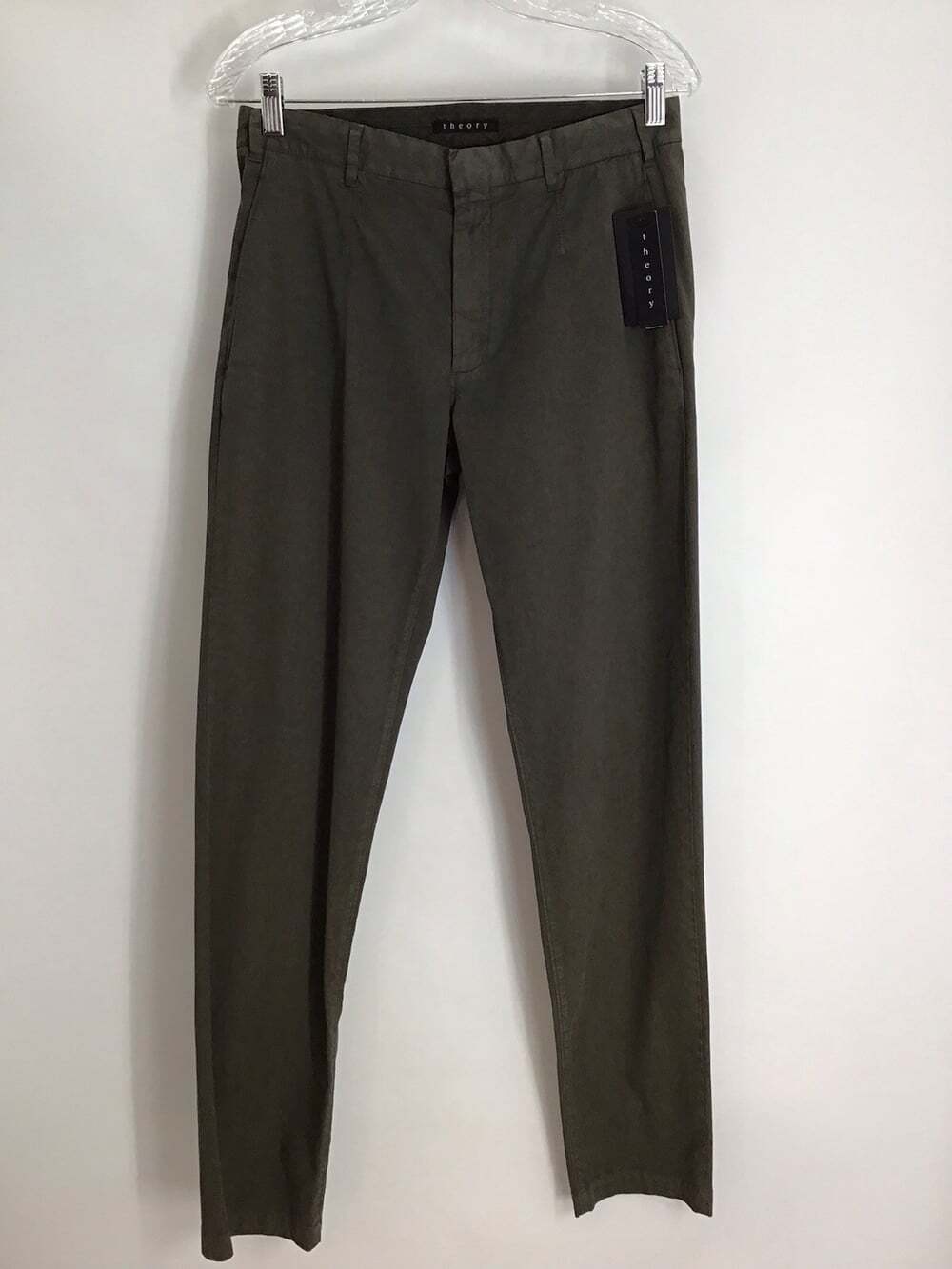 Theory Liham Plethora NWT Women’s Straight High-Rise Pants Career Moss Size 29